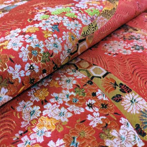 15和0CM精密-樱·花流水色织提风花织锦TPX缎唐高装童装礼服面料