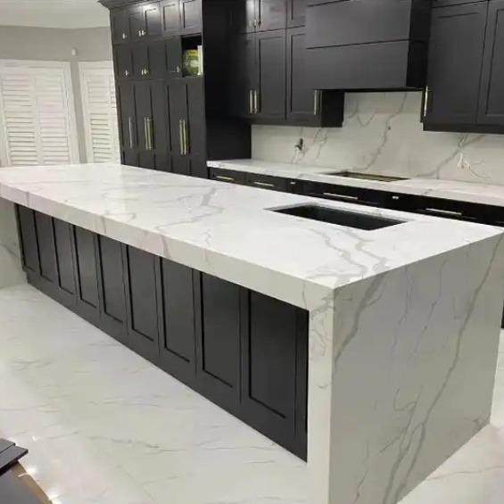 735零硅石石板材大板面石英石台开孔磨边纯白浴室洗英手面台板