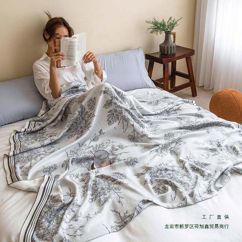 竹纤F97M6667维盖凉毯纱布被成人夏季薄款夏巾凉被空调毯冷毛感毯