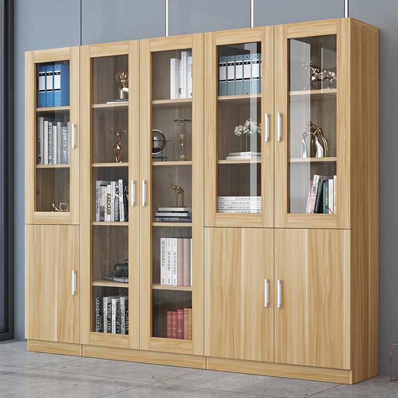 办公地室文件柜木质书柜带锁落料柜档案柜书资柜A-19架带玻璃门子