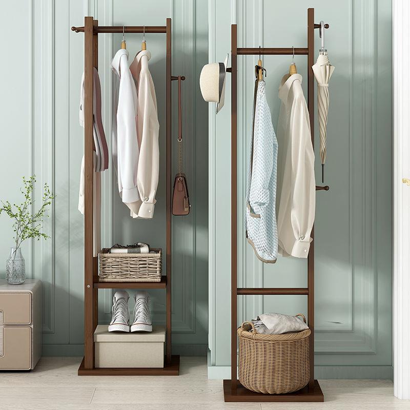 实木衣架简易衣帽地架卧室落挂包衣柜子置物家用收架PXI纳架简约