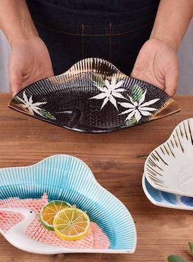 日式陶瓷餐釉具刺身寿司盘鸽子异形盘手绘下69200彩创点盘心意盘小吃盘