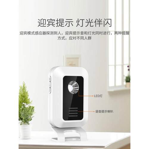 门铃感报应器迎宾SC-KRM7店铺一拖二两层超开门提示铃市店门口进