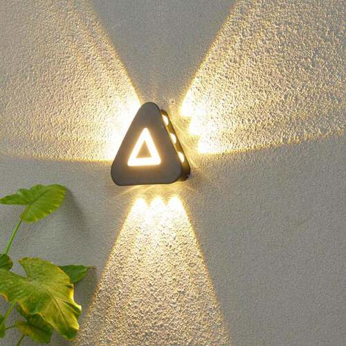 意创三角形壁灯户外防水墙别墅庭B024院阳台花园灯外氛围室洗墙壁