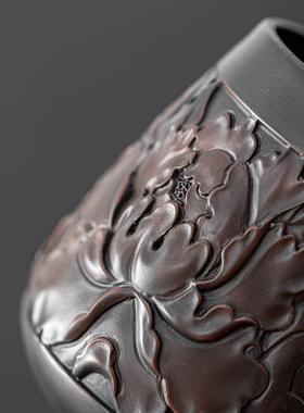 紫陶茶道六君子整套茶勺AMN道配件泡茶立体荷韵雕中浮式古茶茶复