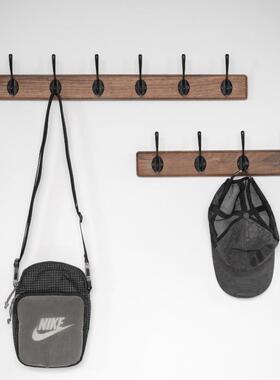 黑胡桃木挂衣钩门入户后钥墙匙钩排钩壁挂进衣SN134挂帽钩玄关壁