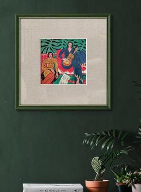 米尔顿艾里木实绿边画众欧式弗小卧室餐厅油画挂画装A108饰画单幅