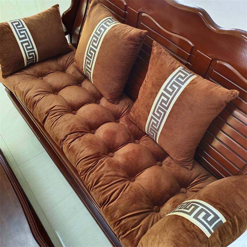 现代纯色简约HYulrkqr防8cm木沙发软垫子米冬季加厚滑单双人椅垫2