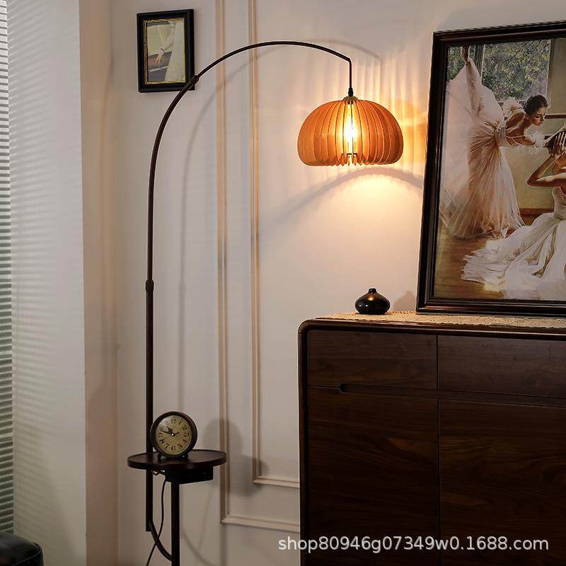 美式复古置南瓜落地灯025新款2客厅沙发旁氛物围灯816中古装饰立