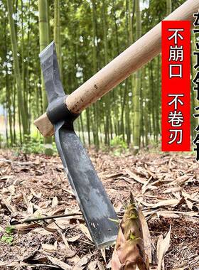 bbf35887ll用挖笋锄头工具手工锻打两锄农冬用树根笋斧多功能户外