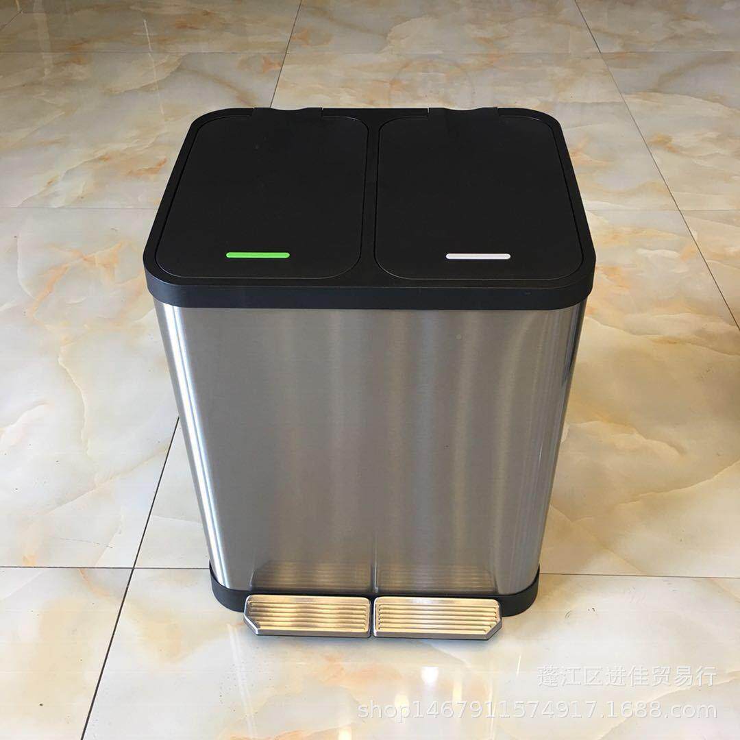 小区分类不锈公钢脚踏垃圾垃桶大容双桶圾箱量家用VAP办LOGO