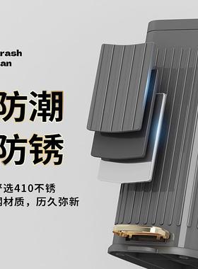 202年跨境不钢带香熏垃圾桶夹5缝卫生ECF间轻防水锈脚踏奢家用垃