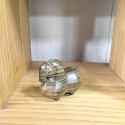 绿檀木木雕唐马书桌办公手小摆件把件实特中式色文玩工艺品