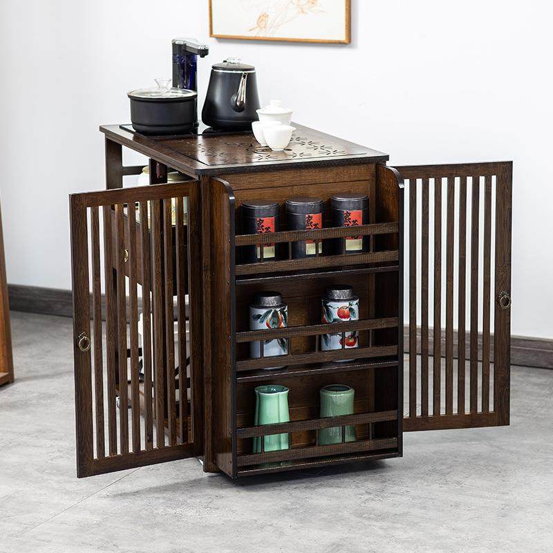 移动茶台简厅约代431小桌家用茶中式茶几边柜一体轻奢客方型泡现