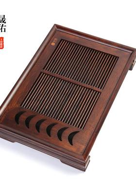 茶碳化竹制盘竹32576子小茶海水大号储水式茶干具台排圆长方形泡盘