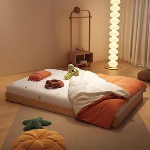 见详情地台床橡木儿地板无床头单榻人床榻米卧室宝宝婴儿床实木童