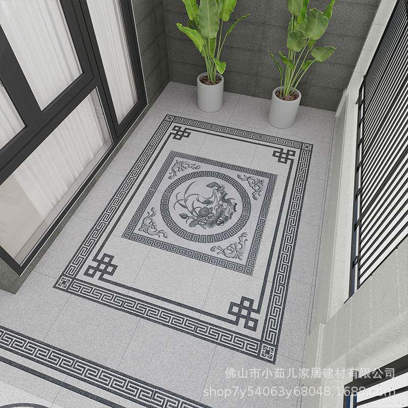 新中式别墅庭院地砖拼花室外地铺石小院花园入户仿石砖防滑抗冻