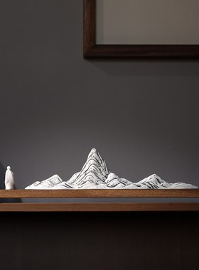 创意假山陶瓷摆件枯山水禅意家y居酒柜玄关造景搭配摆设鱼缸装饰