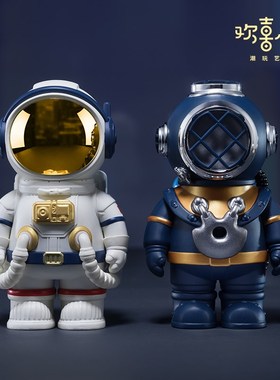 欢喜小将《上天揽福下海捞金》A宇航员潜水员桌摆寓意好物车载摆