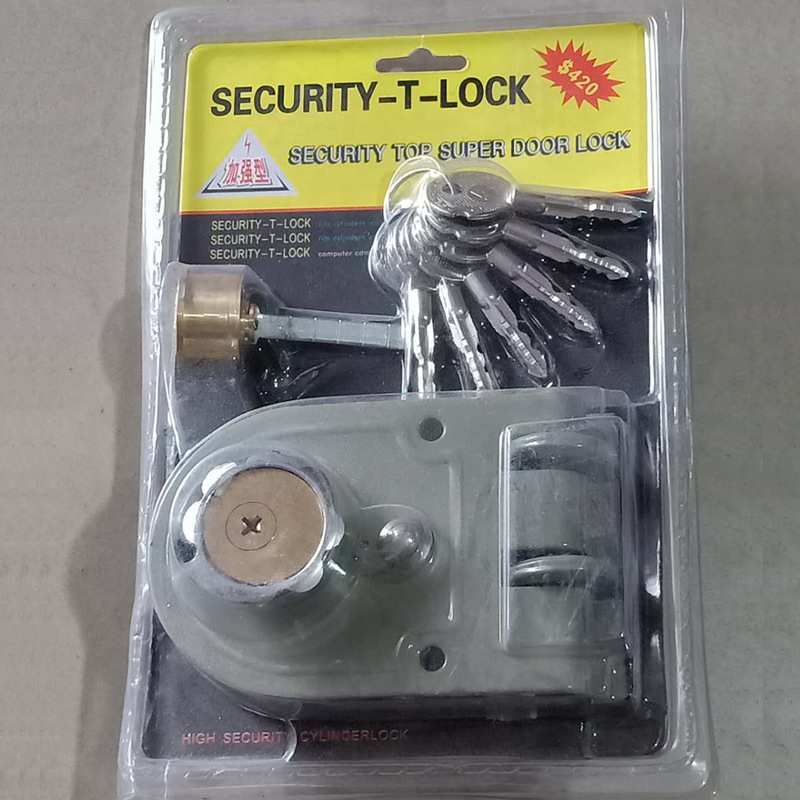 实力牌老虎锁双锁头门锁老式双扇门扣锁外装门锁老式防盗锁