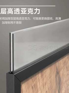 一米线栏杆A3A4横向竖向指示牌插牌亚克力导向牌水牌KT板配件