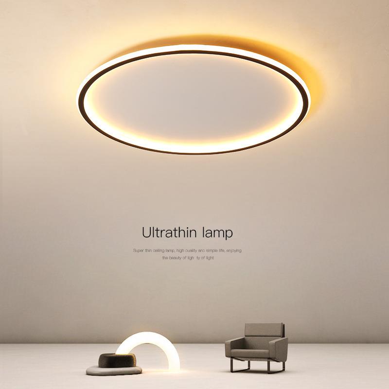 现代简约客厅灯圆环led吸顶灯大气极简圆形卧室灯超薄房间灯