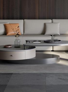 TK612#轻奢岩板茶几客厅2024新款现代简约设计师高端创意异形茶几