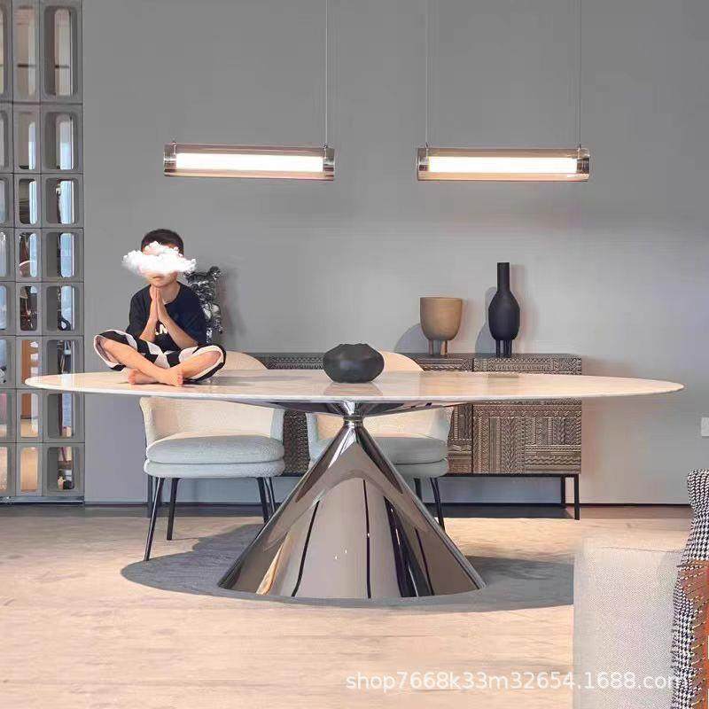 意式极简不锈钢飞碟餐桌椭圆形岩板饭桌大理石超晶石岩板豪华餐桌,鲜花速递/花卉仿真/绿植园艺,割草机/草坪机,淘宝优惠券,粉丝福利购,淘宝优惠卷