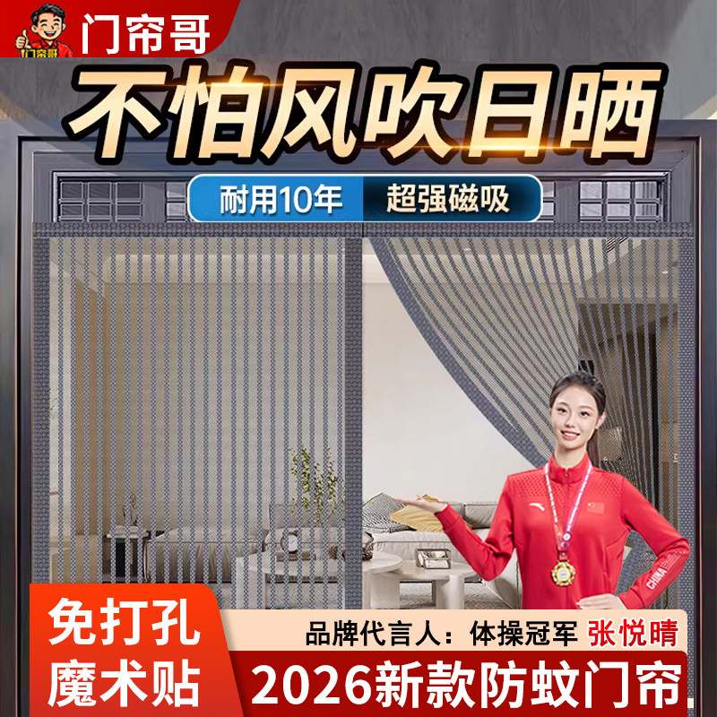 大门防蚁门帘2026新款高档别墅农村专用纱门金刚网磁性防蝇虫纱窗