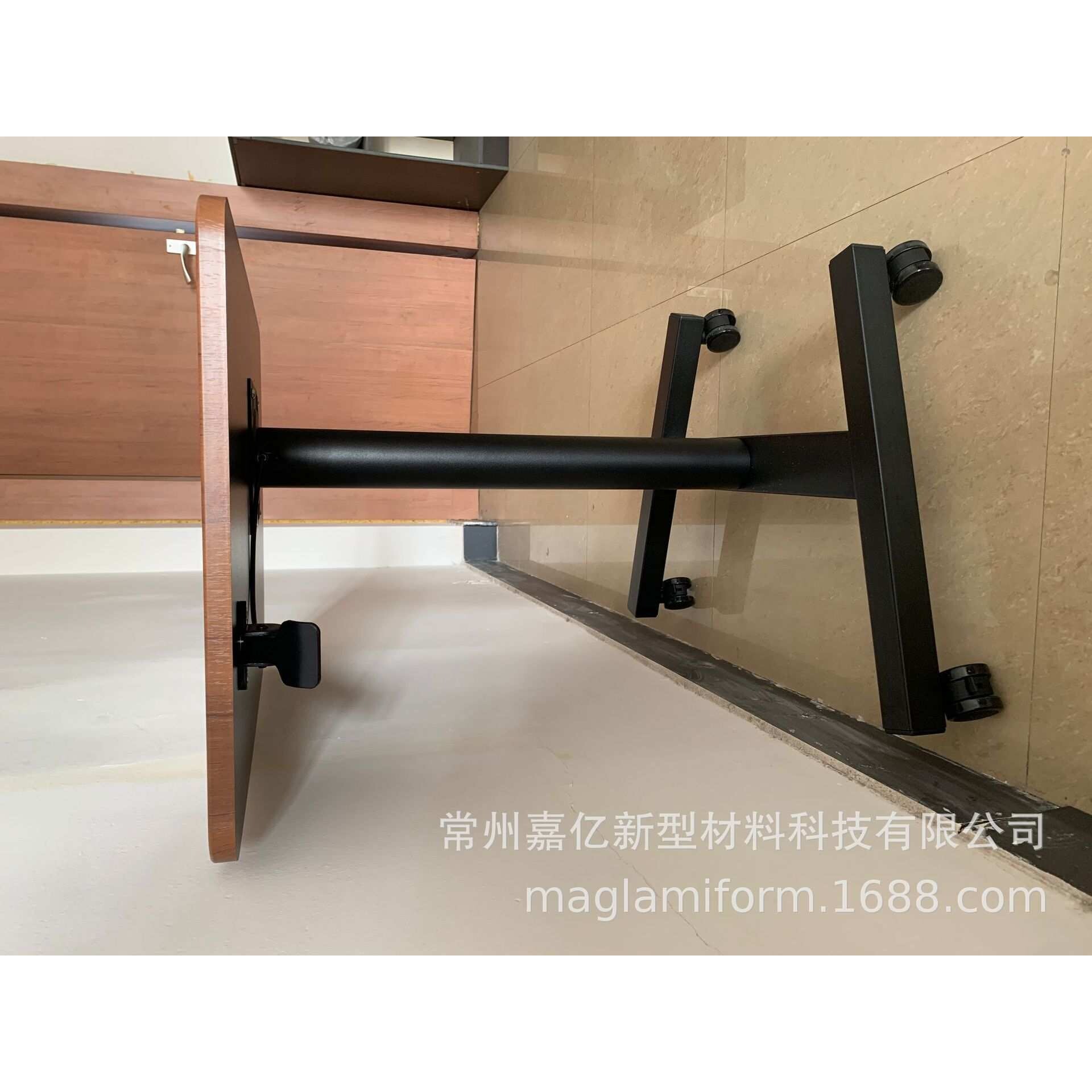 现代简约可移动气动单柱高度可调节单人咖啡桌