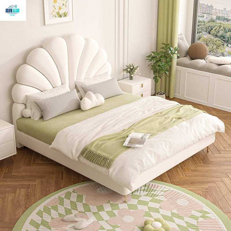 轻奢床现代简约法式奶油风床科技布床网红花瓣床少女女孩公主床,电子元器件市场,其它元器件,淘宝优惠券,粉丝福利购,淘宝优惠卷