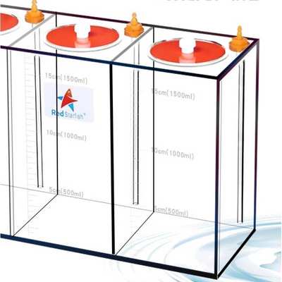 红海星亚克力储液桶海缸珊瑚缸钙镁KH滴定DT45三格透明带刻度容器
