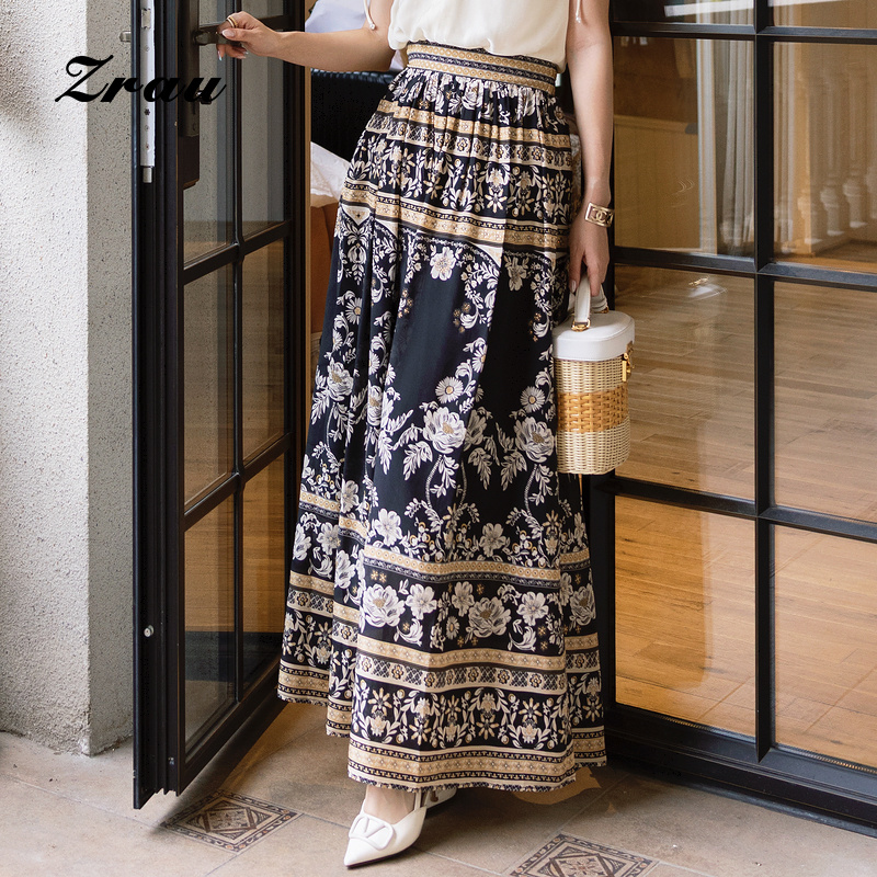 新款印花半身裙博主同款