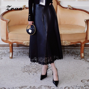 博主同款 商场同款 高级时尚 新款 高腰半身裙 A字裙2025冬季 ZRAU