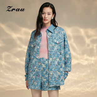 气质外套短裤 宽松两件套套装 2025春季 长袖 新款 ZRAU高级感时尚