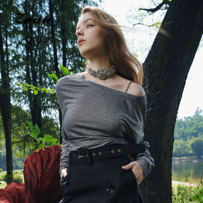 不规则简约长袖外穿打底衫