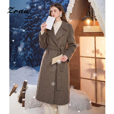 【直播限定】ZRAU复古风时尚气质双面呢大衣外套—Z1244S0001