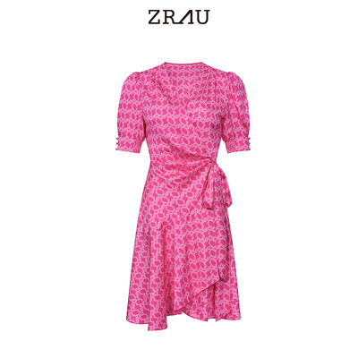 【直播限定】ZRAU夏季新款浪漫法式印花连衣裙Z1242L0013