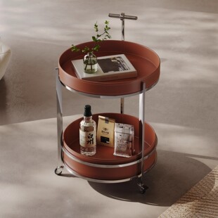 客厅设计款意式极简沙发边几可移动手推车高级感床头柜零食置物架