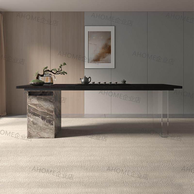 轻奢岩板桌腿支架大板桌脚支架大理石餐桌腿底座岛台支撑架可定制