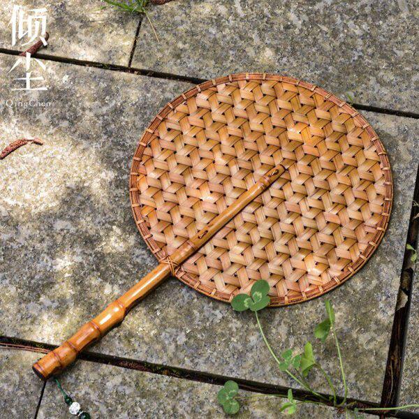 收藏级 非遗竹扇 龟甲纹竹编扇子 罗汉竹手柄 回纹八边扇 纯手工