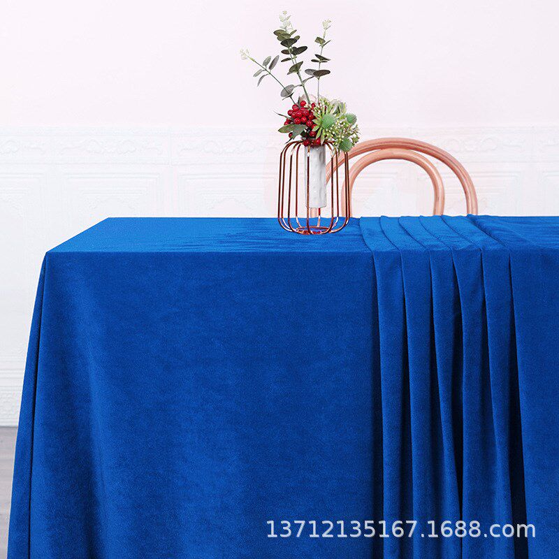 加厚金丝绒桌布丝绒桌布红色喜庆活动桌布订婚桌布墨绿色办公桌布