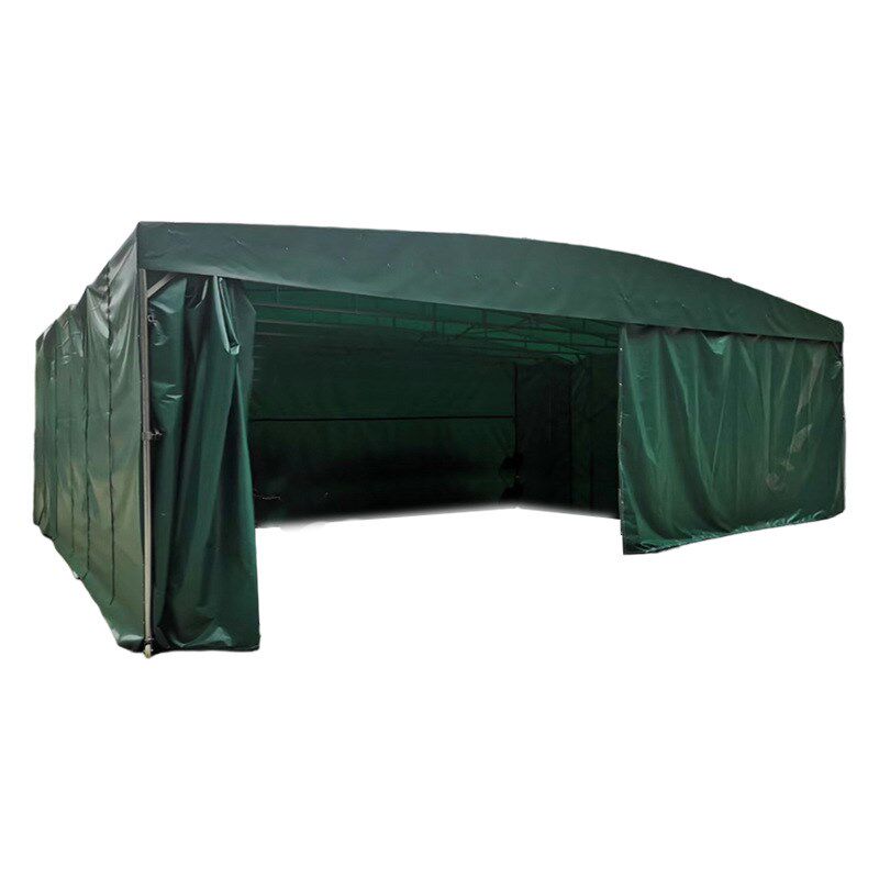 伸缩推拉雨棚大排档帐篷遮阳停车棚活动仓库挡雨棚大型移动雨棚