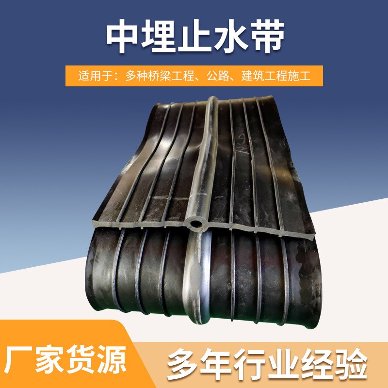 供应中埋式橡胶止水带背贴钢边式止水带651型镀锌钢板长方