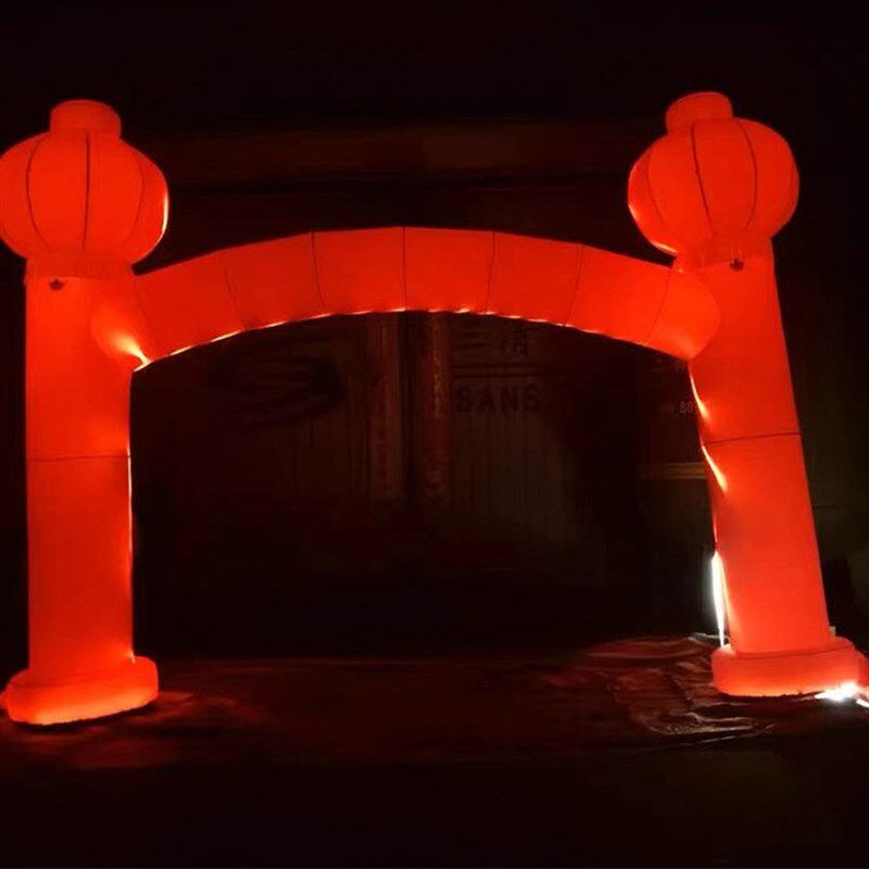 源头充气立柱拱门婚礼布置开业店庆广告宣传带灯笼彩虹门
