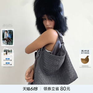ECODAY秋季新品原创设计小号麂皮编织托特包斜挎单肩小包女大容量