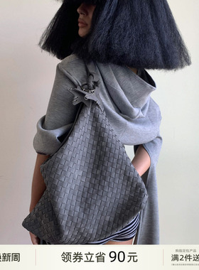 ECODAY春夏季原创设计麂皮编织包大容量托特包女通勤包单肩斜挎包