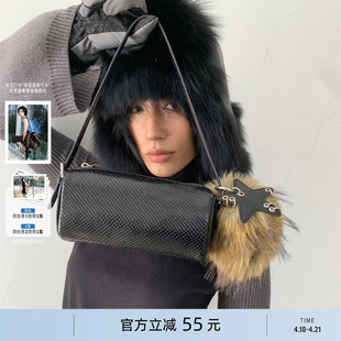 ECODAY春夏新款笔筒包迷你笔袋圆筒手提手拎手机包女士小包小方包