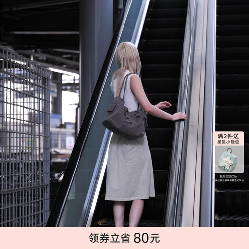 ECODAY原创设计束束包大容量抽绳水桶包女包单肩手提云朵包包通勤
