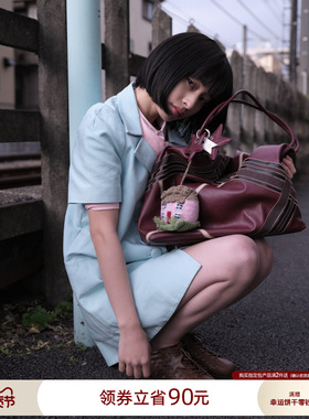 ECODAY软纹包女2026新款大容量手提单肩包休闲通勤女包摩卡棕大包